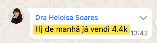 Print de mensagem de mentorada Reconecta